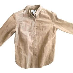Bagatelle | Leather Tan Beige Jacket Shirt Button